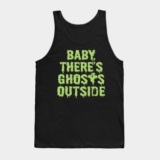 Funny Halloween Ghost Trick Or Treat Slogan Funny Meme Tank Top